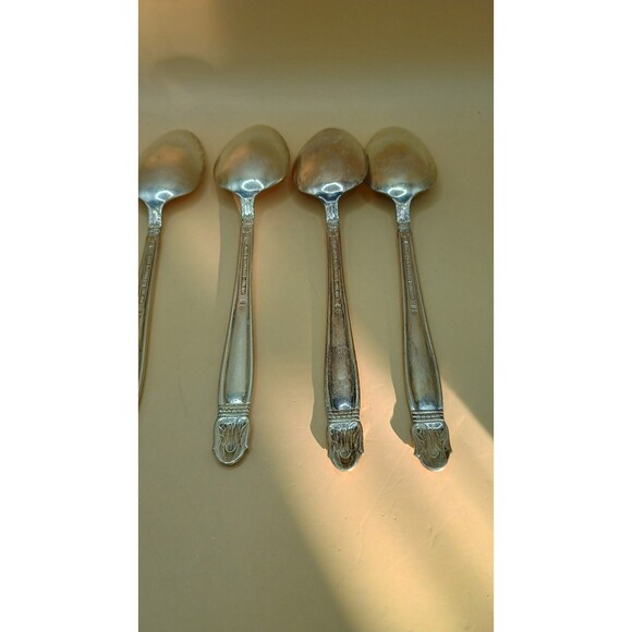 Vntg HOLMES & EDWARDS IS Danish Princess Inlaid Silver Plate - Teaspoons 5 Pcs - Picture 8 of 9